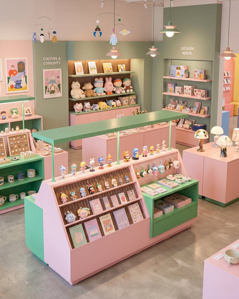 CaguModu's tweet image. 💗💚
Soft pastel display booth.
#retaildesign #storelayout #visualmerchandising #interiordesign