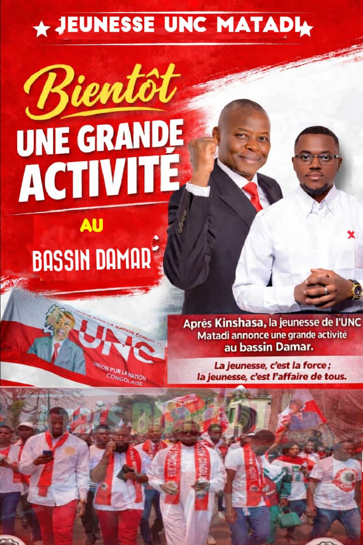Golfmakani's tweet photo. Après  la démonstration  de force de la ligue nationale  des jeunes  UNC  conduit par le camarade @yvesnswal , c'est  le tour de la jeunesse  UNC ville de Matadi conduit par le camarade  hon. Ir @BestrofTona pour  une grande  activité  au bassin Damar.
Toujours  ensemble ! https://t.co/NCJwlC3rSO