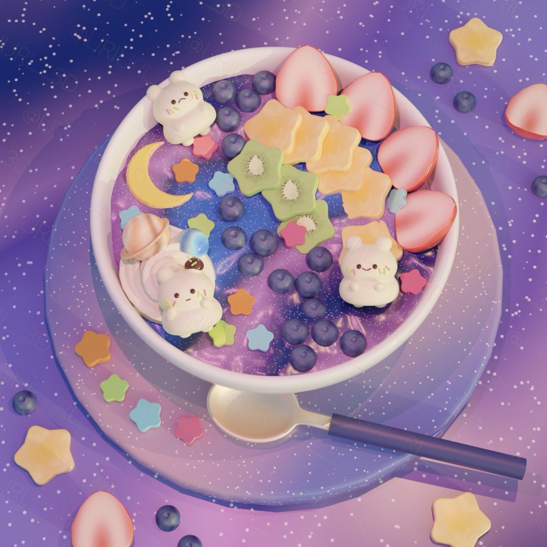 uriuri__3d's tweet image. 宇宙なヨーグルトボウル🥣🪐🐹

#blender #3DCG