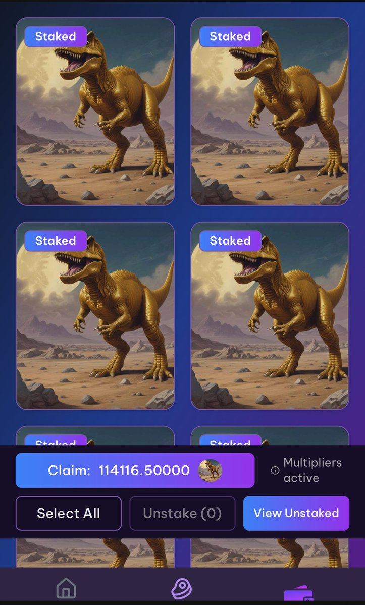 ZielinskiTREX's tweet image. TREX Genesis update 🦖🌕

An additional 600B TREX has been transferred to the staking wallet.

66 NFTs are currently staked, earning 3M+ TREX per day each.

TREX Genesis floor has settled around 5.8 SOL.

Supply locked.
Staking funded.
Built for the long term.

#Solana #TREX