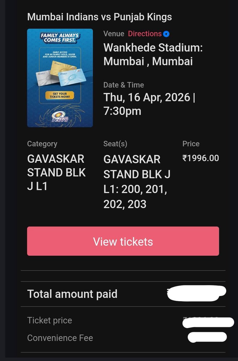 Adithya99587188's tweet photo. Tickets available For Mumbai Indians  vs Punjab kings for affordable price any needs Dm me 
 stand ; GAVASKAR stand BLK J L 1 https://t.co/o9DcNdFp5k