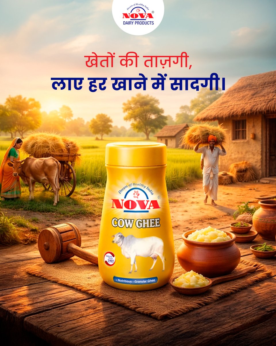 novadairy's tweet photo. हर चम्मच में गांव की खुशबू और शुद्धता का स्वाद
#NovaDairy #GheeLove #DesiFlavours #PureTaste #IndianFood https://t.co/jfpwKyuVDk