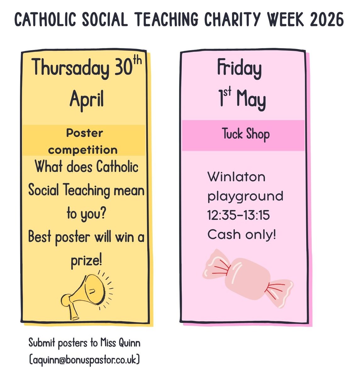bonus_pastor's tweet image. ✨ Catholic Social Teaching Charity Week ✨
Join us for outreach, talks, prayer &amp;amp; fundraising let’s put faith into action and support our community together!
#CSTWeek #FaithInAction #Charity