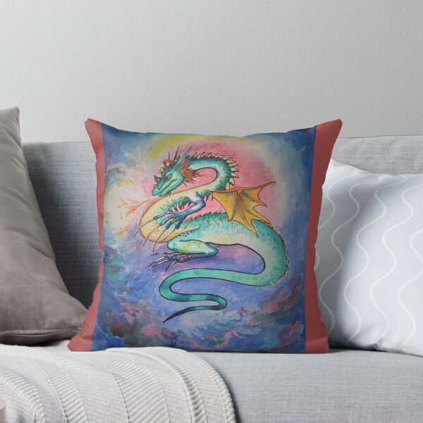 LLHappyArt's tweet photo. The 'Fire Dragon' I painted looks very much at home on this cushion cover . . . Would you find room on your couch for such a fiery dude?
#firedragon #dragons #dragonart #cushions https://t.co/Pm6aSzWddV