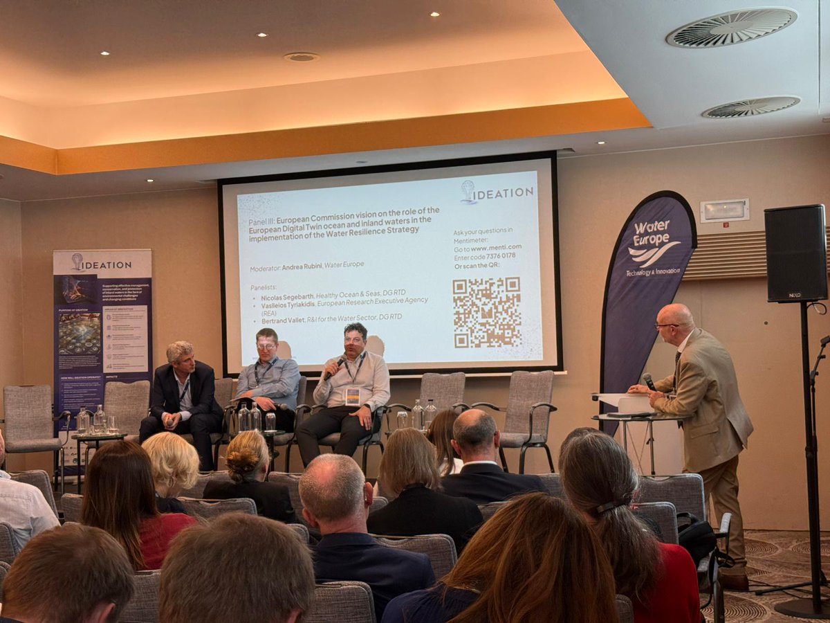 H20EU's tweet image. 🧑‍🤝‍🧑The 3rd panel of the #IDEATION multi-stakeholder forum places citizens at the centre!

💡Digital twins are dynamic tools, and data availability can allow us to have real-time alerts for climate change threats 🔃Citizens need to be actively involved in data collection! #WME2026