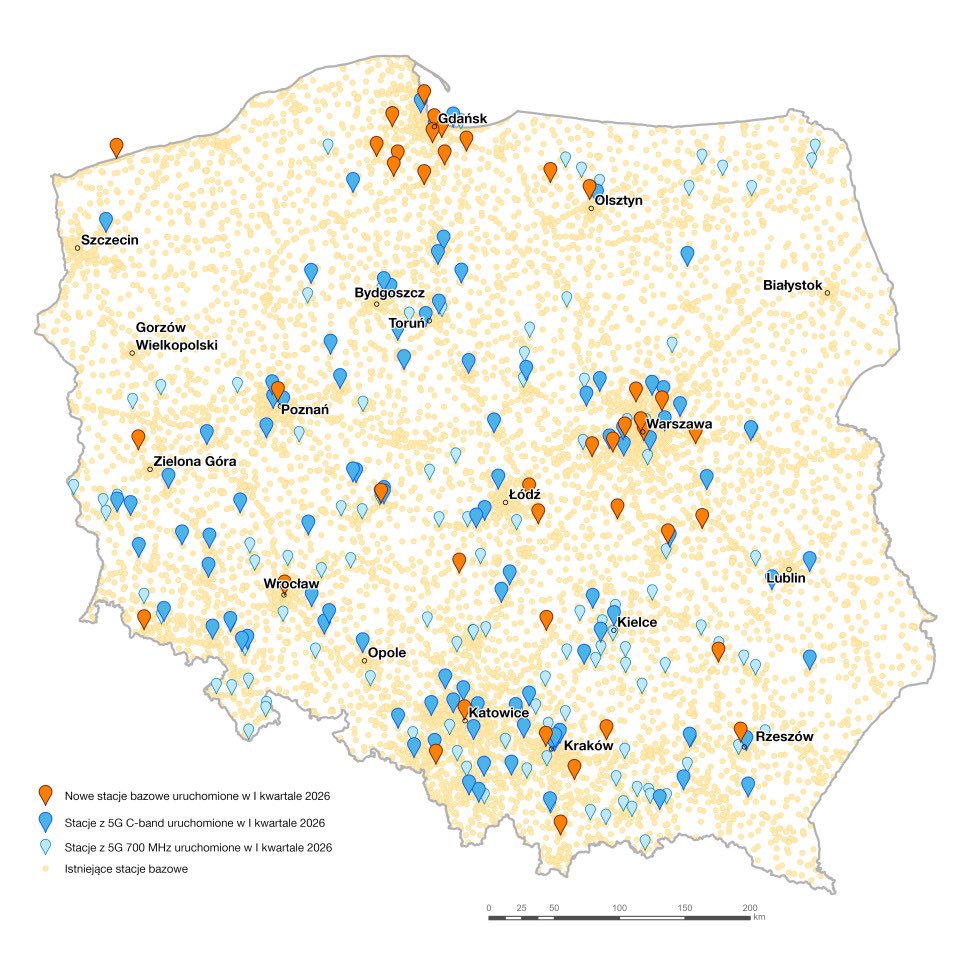 RzecznikOrange's tweet image. Rozwijamy naszą sieć mobilną. W pierwszym kwartale tego roku uruchomiliśmy 42 nowe stacje bazowe, z których mogą korzystać nasi klienci. Łącznie jest ich 12 713. Przybyło też sporo stacji #5G w pasmie C i 700 MHz. Więcej 👉 biuroprasowe.orange.pl/blog/wzmocnili…