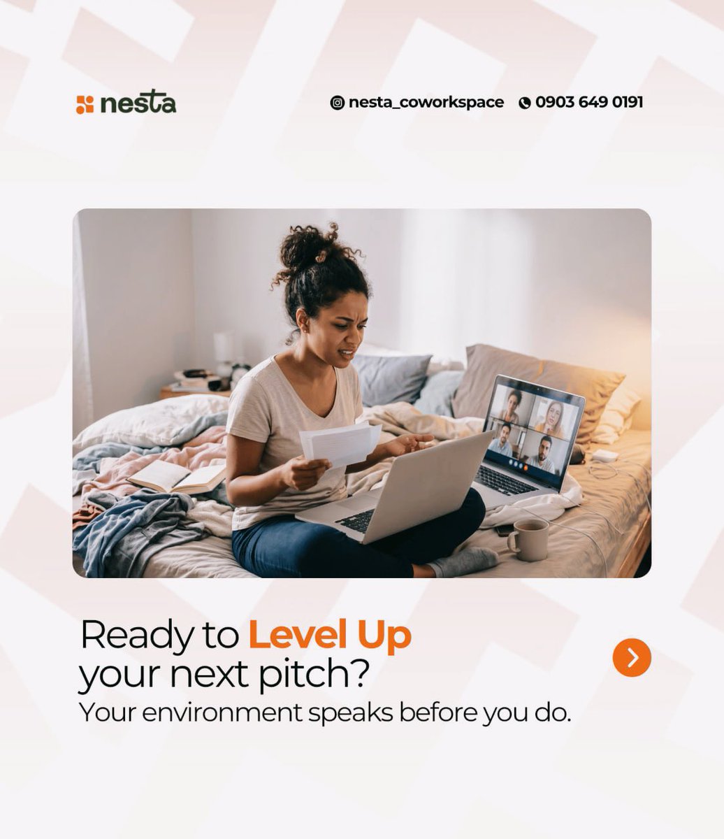 Nesta_WorkSpace's tweet image. First impressions are everything.

Pitching to an international client from a noisy cafe? Not professional. 
Pitching from a sleek, calm Nesta meeting room? That’s a closed deal.

#IbadanCoWorkspace
#RemoteWorkers
#NestaCoWorkspace
#Nesta