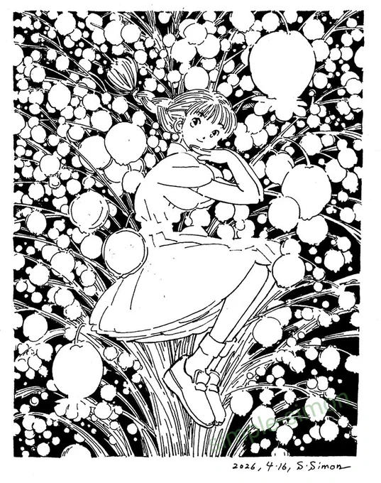 本日の1枚
「グリーンベル」
派手目に描いておりますが、実物は可憐な花です。
昨日描いたカーネーションと同じナデシコ科で、親戚筋でした☺️ 