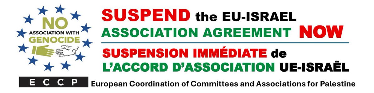 ECCPBrussels's tweet photo. Alongside 60+ NGOs and trade unions we urge European leaders to immediately suspend the EU-Israel Association Agreement

https://t.co/m8sFRr98PO https://t.co/NV8SQP4DaI