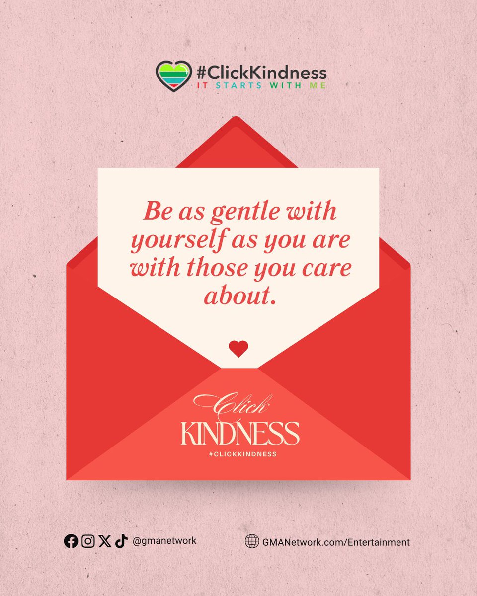 gmanetwork's tweet photo. Be kind to yourself the way you are kind to the people around you. 🤍

#ClickKindness https://t.co/wOMw5V0AmU
