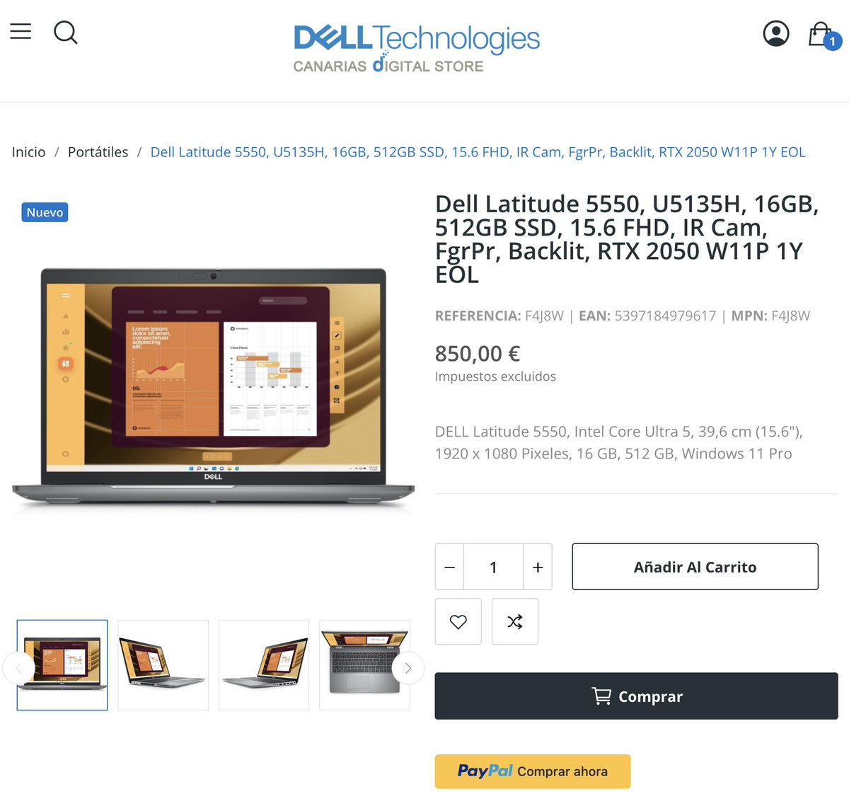 Desenred's tweet photo. Continuamos actualizando nuestro catálogo. https://t.co/rQujaNAUcz 

Dell Latitude 5550, U5135H, 16GB, 512GB SSD, 15.6 FHD, IR Cam, FgrPr, Backlit, RTX 2050 W11P 1Y EOL https://t.co/KZktB6KCMB