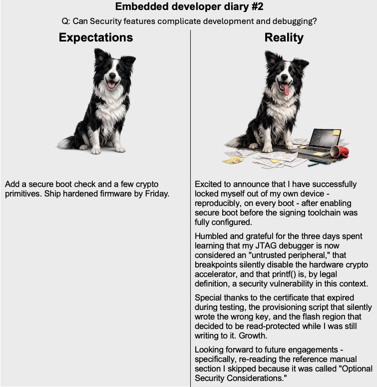 MongooseOS's tweet image. Q: Can Security features complicate development and debugging?
#embedded #developer #embeddednetworking #c #networking #ethernet #PHY #BSP #RMII #gateway #HAL #driver #MCU