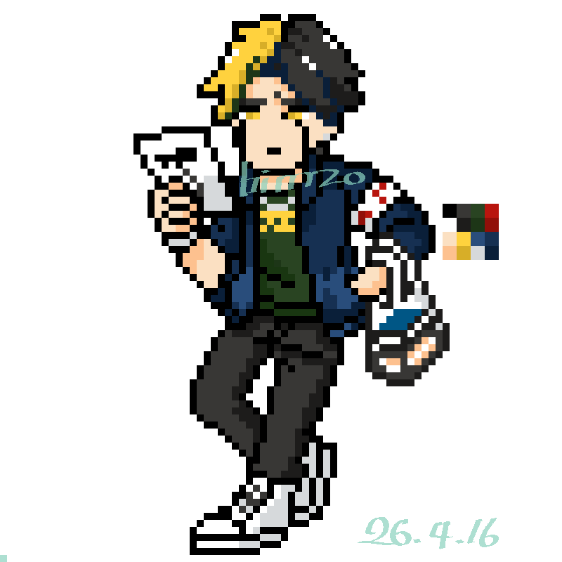 #bimzo絵
毎日8bit風チャレンジ
No.6: 🐙　☔️（🧩）