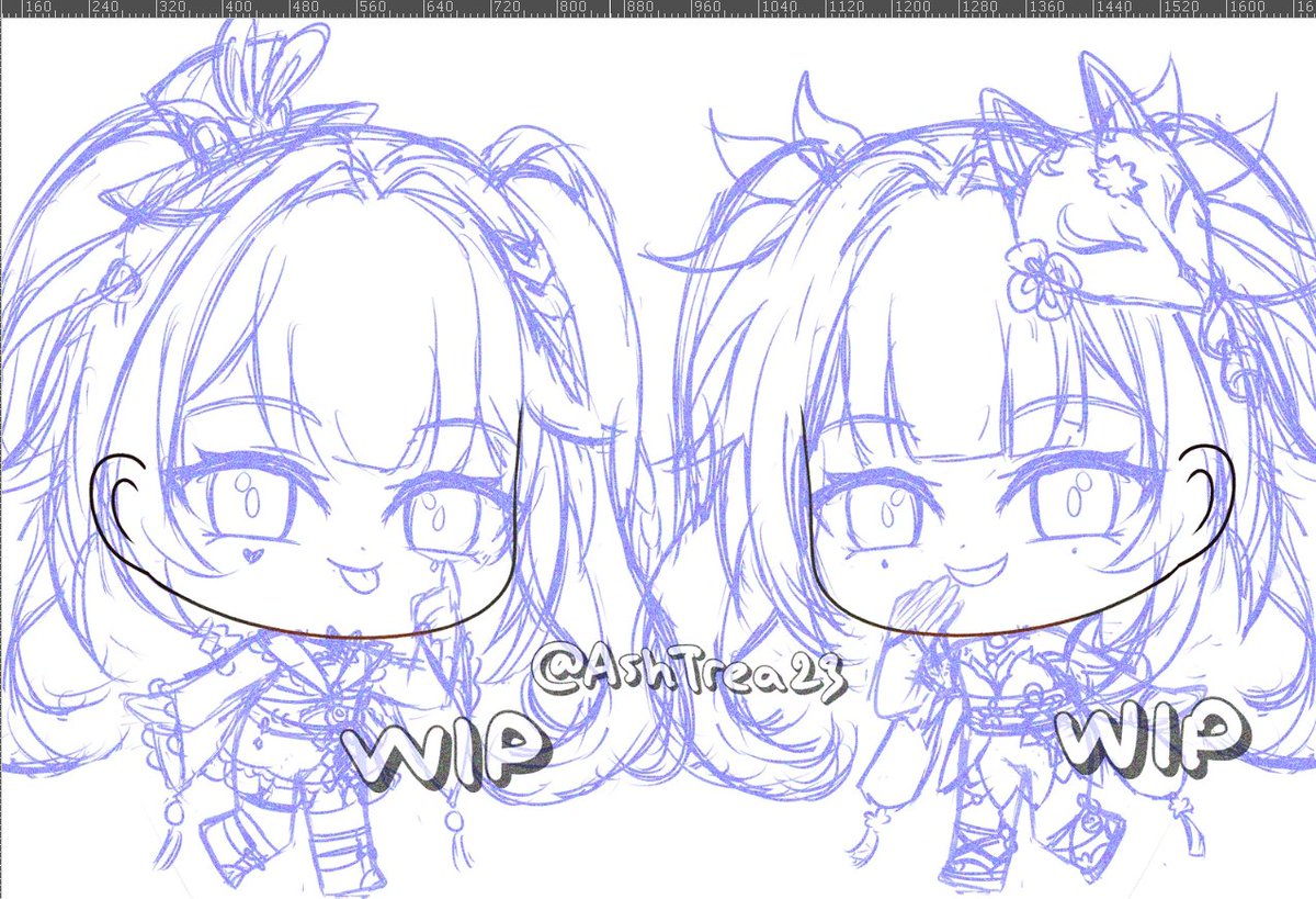 Lagi pengen gambar Sparxie &amp; Sparkle...

Wip dlu aja, rendernya nanti 🥲