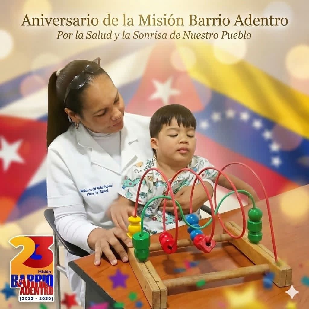 🇨🇺❤🇻🇪 23  Años en el Corazón del Barrio!! Profesionales cubanos demuestran  la grandeza de nuestro ejército de batas blancas, porque solo el amor engendra la maravilla! Y ratifican su compromiso con la salud del pueblo bolivariano.
#BarrioAdentro23Años #SaludParaElPueblo