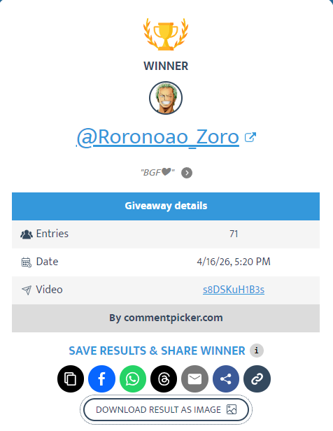 TeddyTheTrader's tweet photo. congo winners
winner from YT comments : Roronoao_zoro
winner from x comments : @TrapZoneTrader https://t.co/iJhTsznjfy