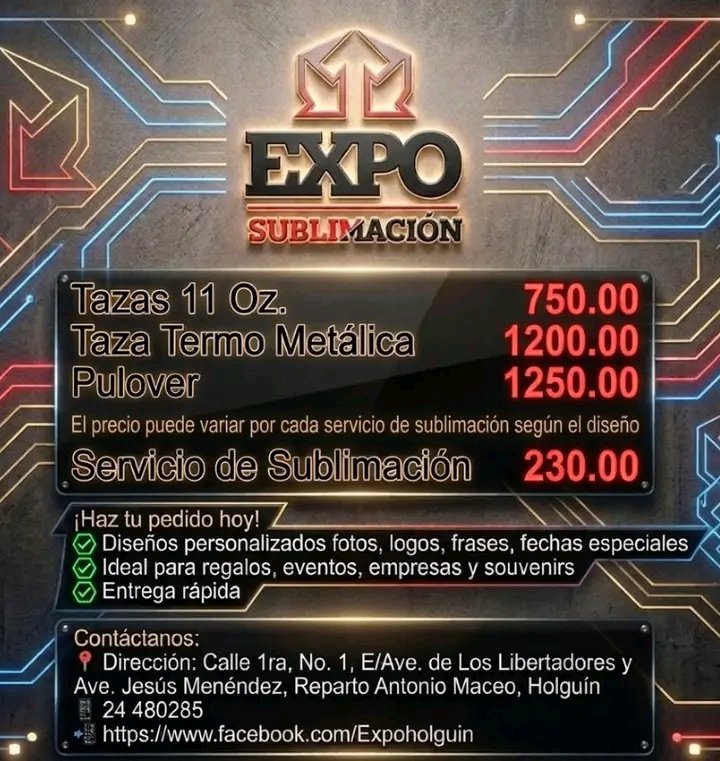 #ExpoHolguinSi
#HonorHolguinero
#ServicioDeSublimacion