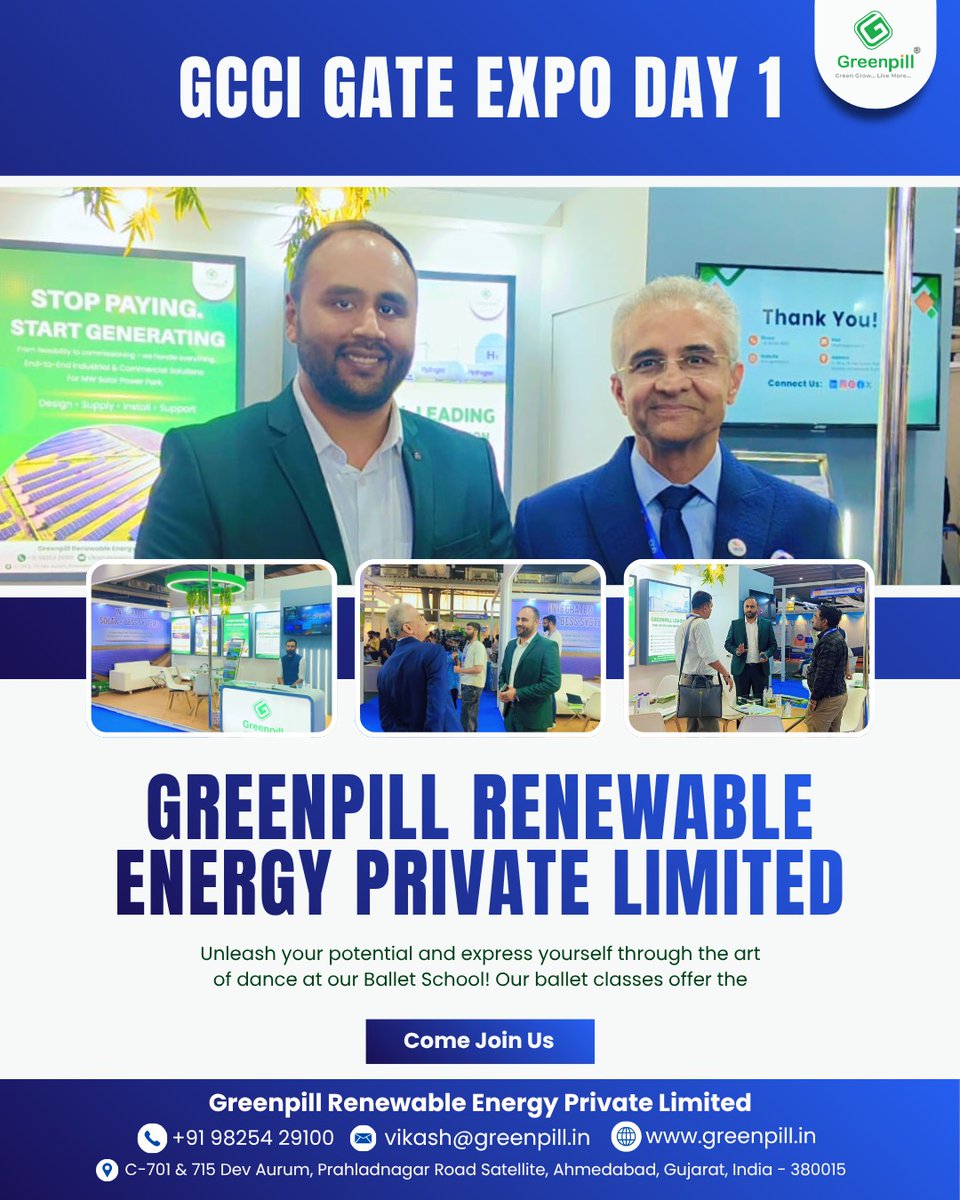greenpilloffc's tweet image. Day 1 at GCCI GATE 2026 🚀

Great response at our stall!
Visit Greenpill Renewable Energy Private Limited
📍 Hall 01 | Stall A-186 &amp;amp; 187
📍 Helipad Exhibition Centre, Gandhinagar

#GATE2026 #GCCI #SolarEnergy #RenewableEnergy #CleanEnergy #GreenEnergy #Sustainability #Greenpill