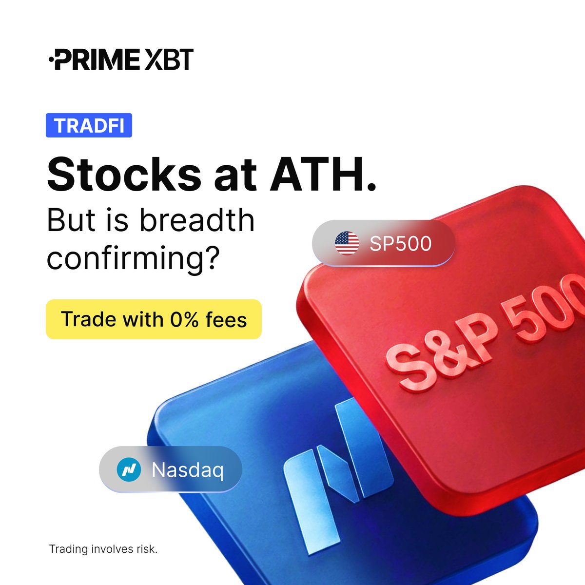 PrimeXBT's tweet image. 🔥 Stocks are breaking to fresh ATH but market breadth is in focus.

The rally continues, yet questions remain over whether broader participation is confirming the move.

Is this a healthy breakout or a narrow rally?

👉🏼 Full analysis: eng.primexbt.com/4vsMOqh

#PrimeXBT #TradFi