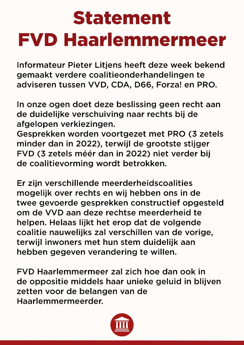 fvd_hlemmermeer's tweet photo. Onze reactie op de brief van de informateur. #FVD #Haarlemmermeer https://t.co/atVxGRVdRI