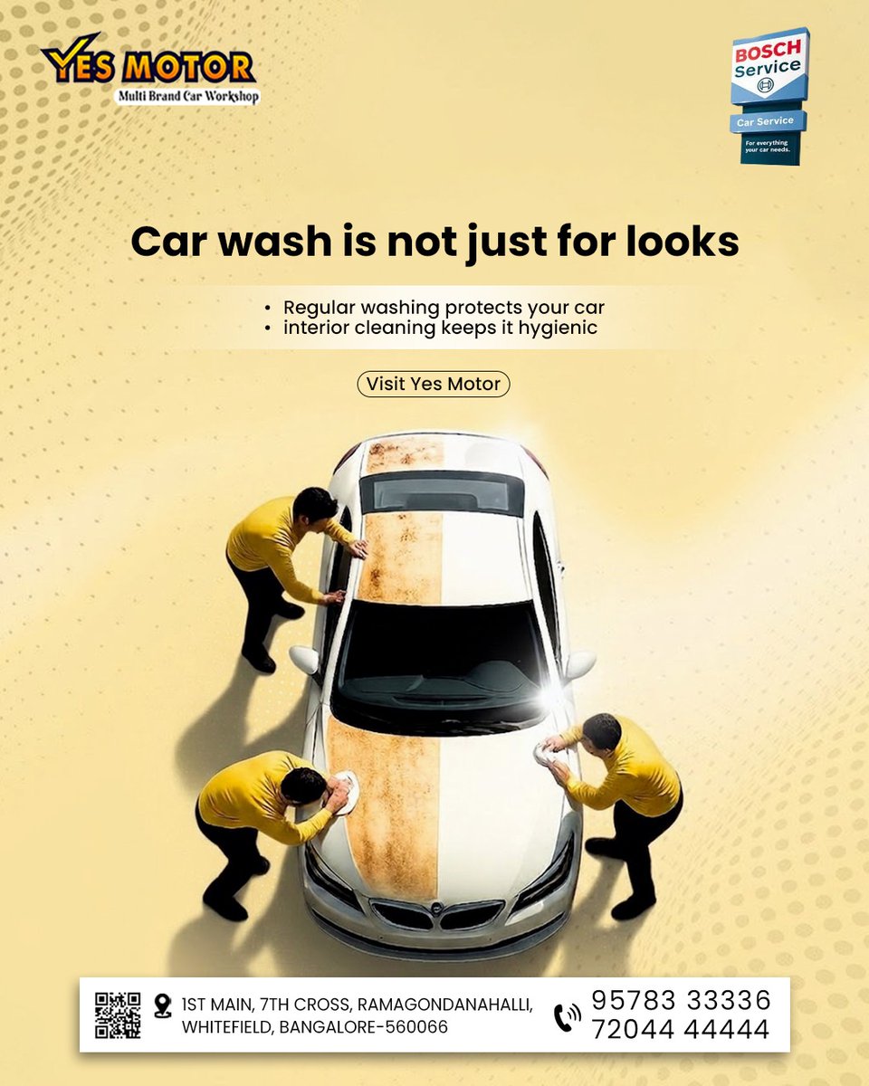 bosch_yes64820's tweet image. Drive clean, drive smart with YES MOTOR 🚗✨

Expert BOSCH service, complete car care, and hygienic cleaning — all in one place. 

Visit today!

#carcare #bangalore #carservice