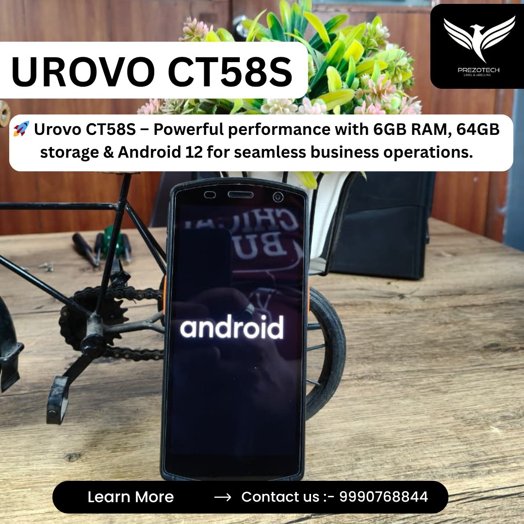 prezotechsol's tweet image. 🚀 Urovo CT58S – Power meets performance!
6GB RAM, 64GB storage &amp;amp; Android 12 for smooth, reliable operations ⚡
📞 Contact: 9990768844

#Urovo #MobileComputer #BarcodeScanner #AndroidDevice #AIDC #WarehouseSolutions #RetailTech #BusinessSolutions #Prezotech