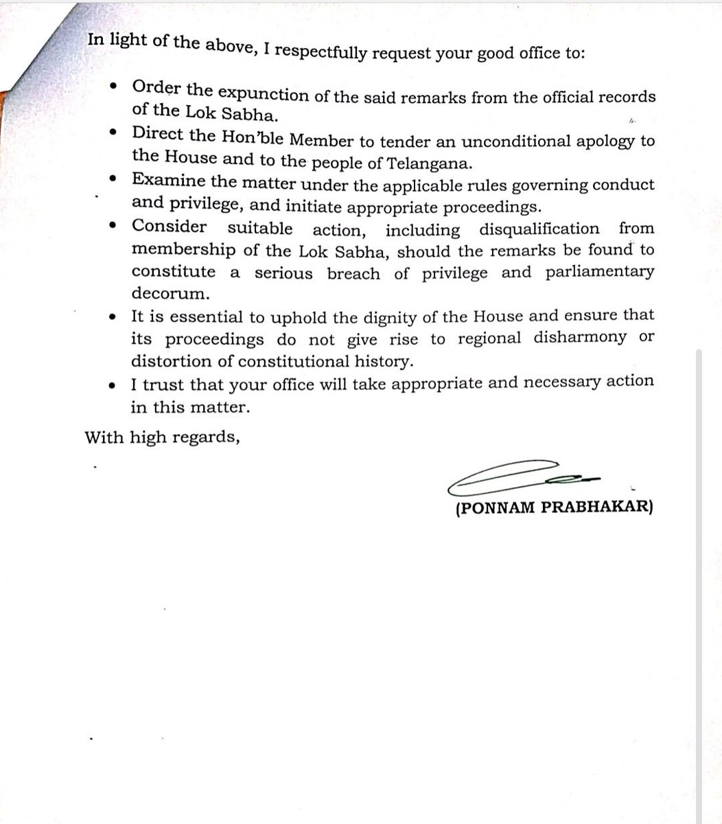 Ponnam Prabhakar tweet media