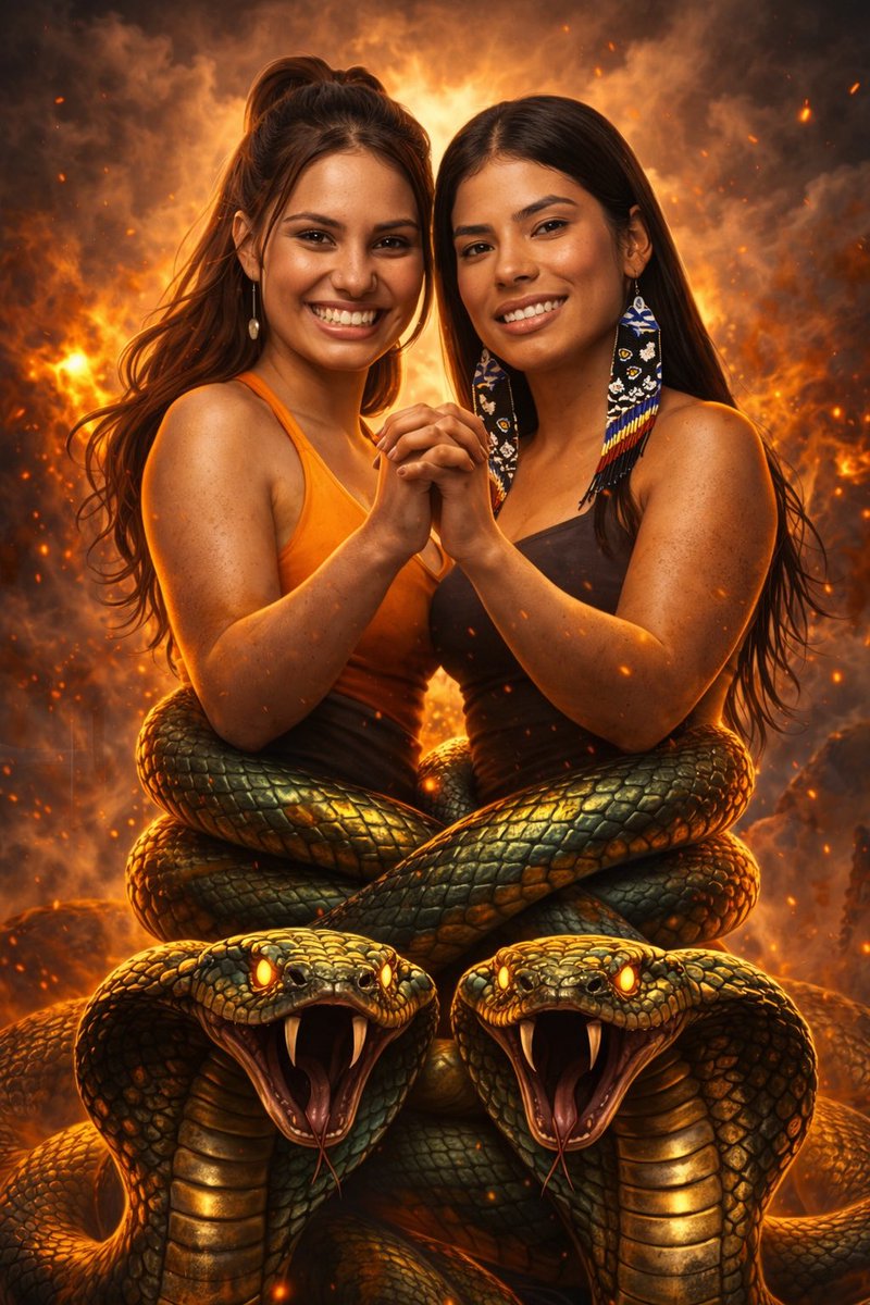 Karenpaula05's tweet image. As duas serpentes 🐍 se lambendo ☠️ a quantidade de veneno aí é braba hein.
#BBB #BBB26