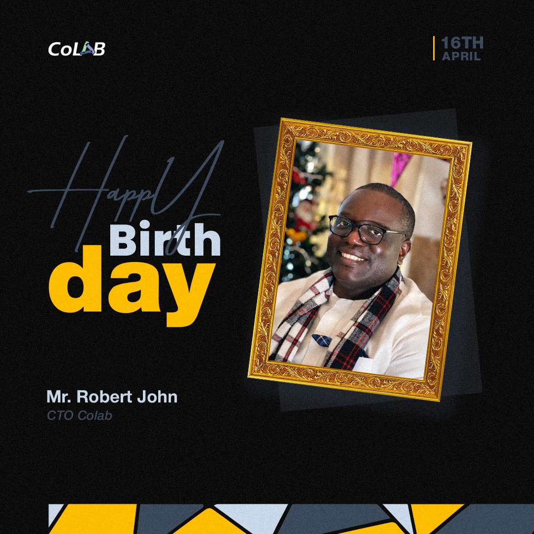 CoLab_kd's tweet image. Happy Birthday to our CTO @robert_thas 
Builder. Problem-solver. Vision driver.
We are frateful for your impact. Here’s to more wins! Cheers
#Colabkd #Colabjos #CTO