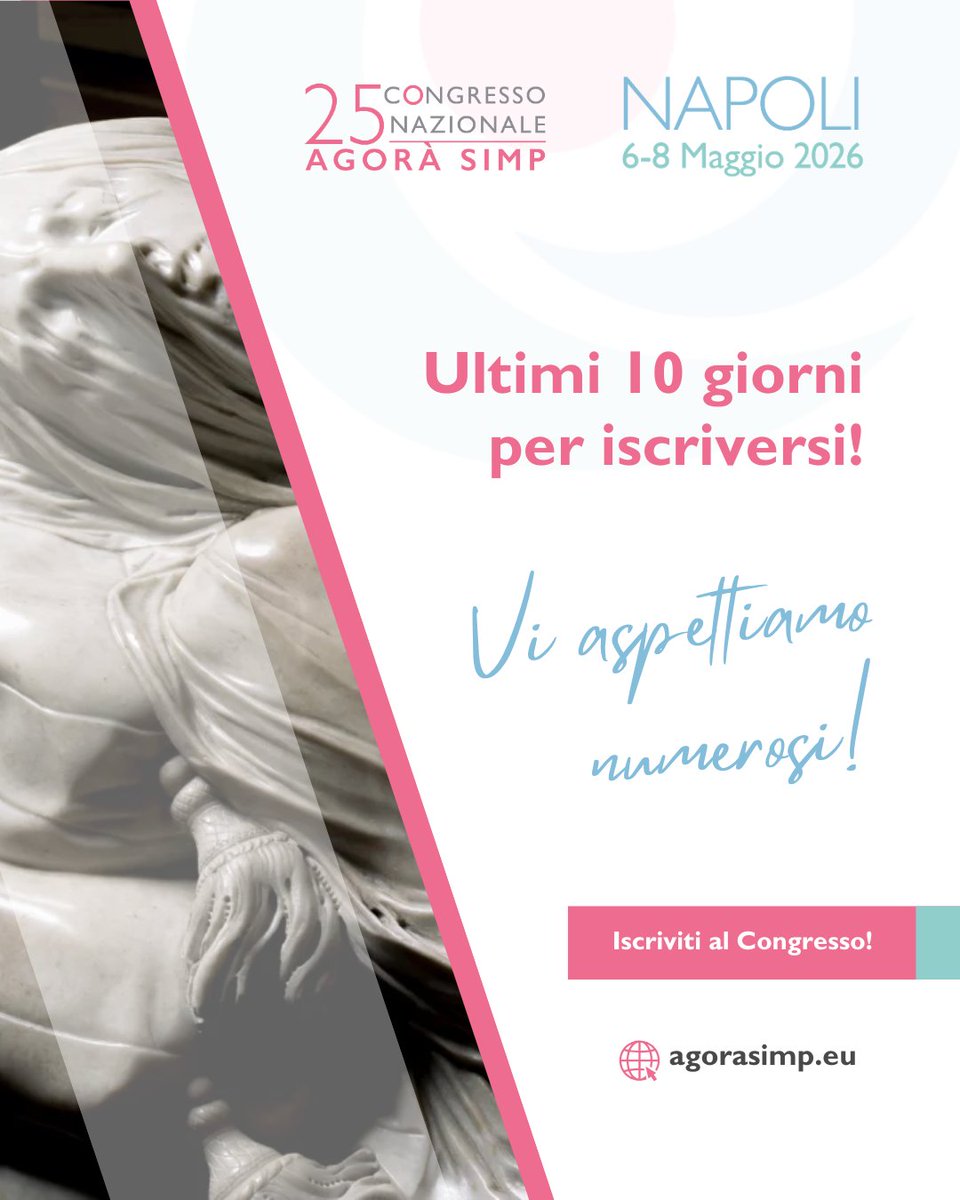 SIMPerinatale's tweet photo. Dalla ricerca alla pratica clinica: il confronto in #MedicinaPerinatale torna protagonista ad #AgoraSIMP 2026, tra pochi giorni!

Non ti sei ancora iscritt*?
✅ Sei ancora in tempo per farlo!
👉 https://t.co/cD5dUI5dzI

#Gravidanza #Ostetricia #Ginecologia #Neonatologia https://t.co/LJ8WRlCkI1