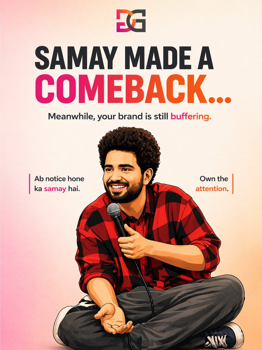devoutgrowth's tweet photo. Samay made a comeback… and the internet noticed.
Your brand? Still stuck on loading.

This is your moment to stop buffering and start trending.
Because attention doesn’t wait  it’s taken.

Own the spotlight. Own the attention. 
#MakeItImpossible #BrandGrowth #DigitalMarketing https://t.co/ao0fc1rrnf