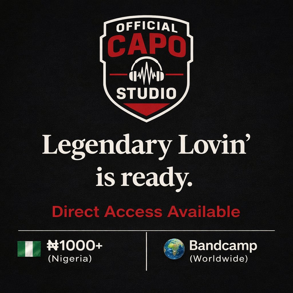legendarydoncap's tweet image. “Legendary Lovin’” is ready.

No waiting.

₦1000+ (Nigeria) → full experience
Bandcamp (outside) → preview + unlock

Streaming later.

Access over waiting.

#takeit ❤️🖤🤍