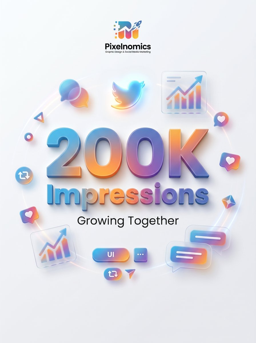 PixelnomicsX's tweet image. 200,000 impressions… and we’re just getting started 🚀

From strategy to design, every pixel has a purpose.
Grateful for the growth, the support, and the journey 💯
Let’s scale bigger, create smarter, and dominate digital 🔥

#DigitalMarketing #GraphicDesign #SocialMediaGrowth