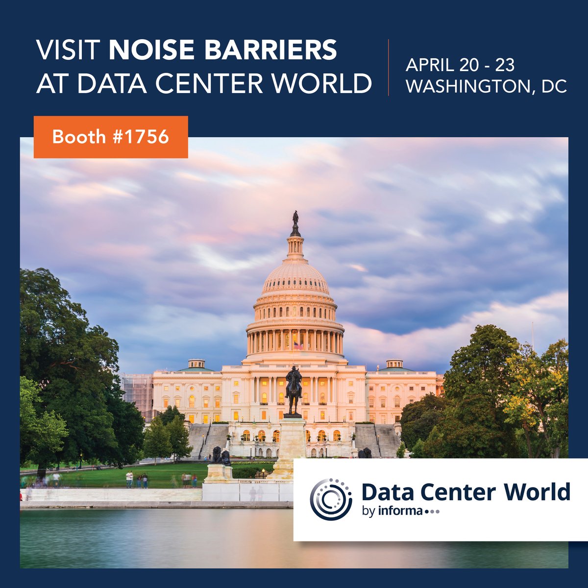 noisebarriers's tweet image. The Noise Barriers team will be exhibiting at Data Center World next week.

Visit us at Booth 1756 to explore the latest advancements in data center noise control and learn about our solutions. 
 
🔗Event Details: hubs.ly/Q04cp_Tf0

#DataCenterWorld #NoiseControl #Tradeshow