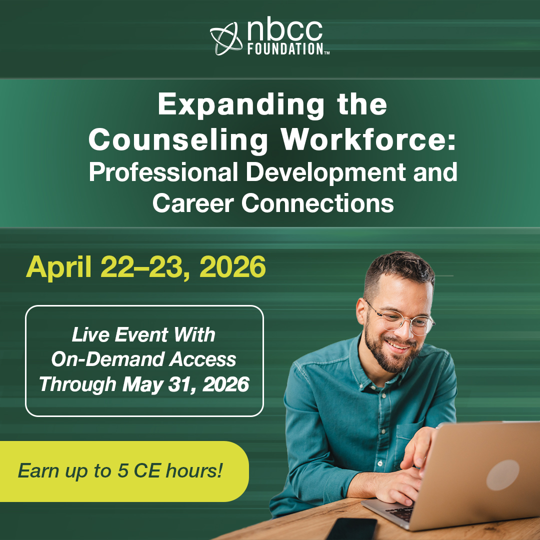 NBCCFoundation's tweet image. Ready to boost your #Counseling skills? Join engaging virtual workshops to learn about CV writing, publication opportunities, leadership, and more. Live from April 22–23 with on-demand access until May 31. Earn up to 5 CE hours. Register by May 15: bit.ly/CounselingWork… #NBCCF