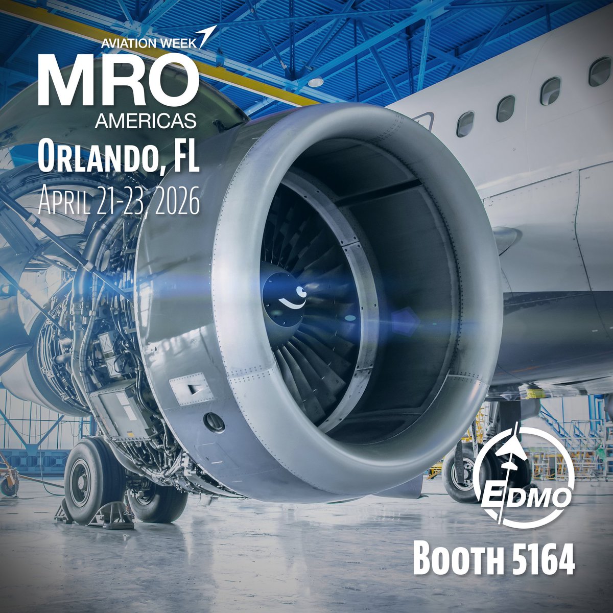 EDMO_Dist's tweet photo. April 21-23, EDMO will be exhibiting at MRO Americas 2026! Talk to the EDMO team at Booth 5164 to see demonstrations and learn more about the latest in aviation maintenance equipment. We look forward to connecting with you at the MRO Trade Show in its 30th year! #EDMO #MROAM https://t.co/hRH0ZLSUTC
