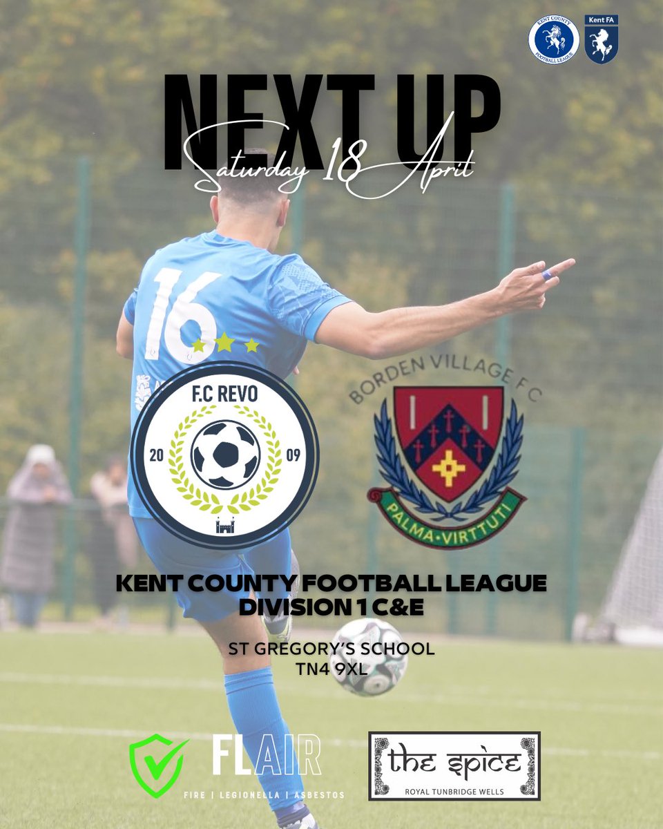 _FCRevo's tweet photo. 𝗖𝗢𝗠𝗜𝗡𝗚 𝗦𝗢𝗢𝗡

Revo meet @VillageBorden for the fourth and final time this season and it’s the most important one of the lot!

Kick off is at 14:45, all support welcome.

#UTR #COYR https://t.co/CBK9TuGgnq
