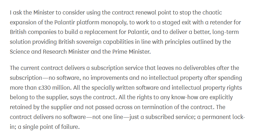 owenboswarva's tweet image. NHS Federated Data Platform hansard.parliament.uk/Commons/2026-0… Hansard transcript of today's debate in the UK House of Commons

Contract awarded to Palantir in 2023 contractsfinder.service.gov.uk/notice/0f8a65b…

Background england.nhs.uk/digitaltechnol…

#NHSdata #patientdata #datasharing #publicprocurement #govtech