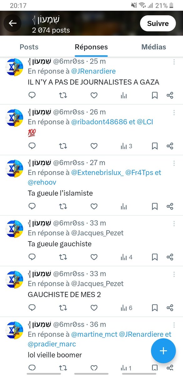 DZBerserker_Off's tweet photo. @6mr0ss il faut signaler ce compte de haineux sioniste et raciste vous faites quoi @XFrance @elonmusk il faut arrêter cet harceleur pro génocide en Urgence RT.
#lfi #insoumis #signalement #Sionisme #FREEPALESTİNE https://t.co/2klxgbHznX