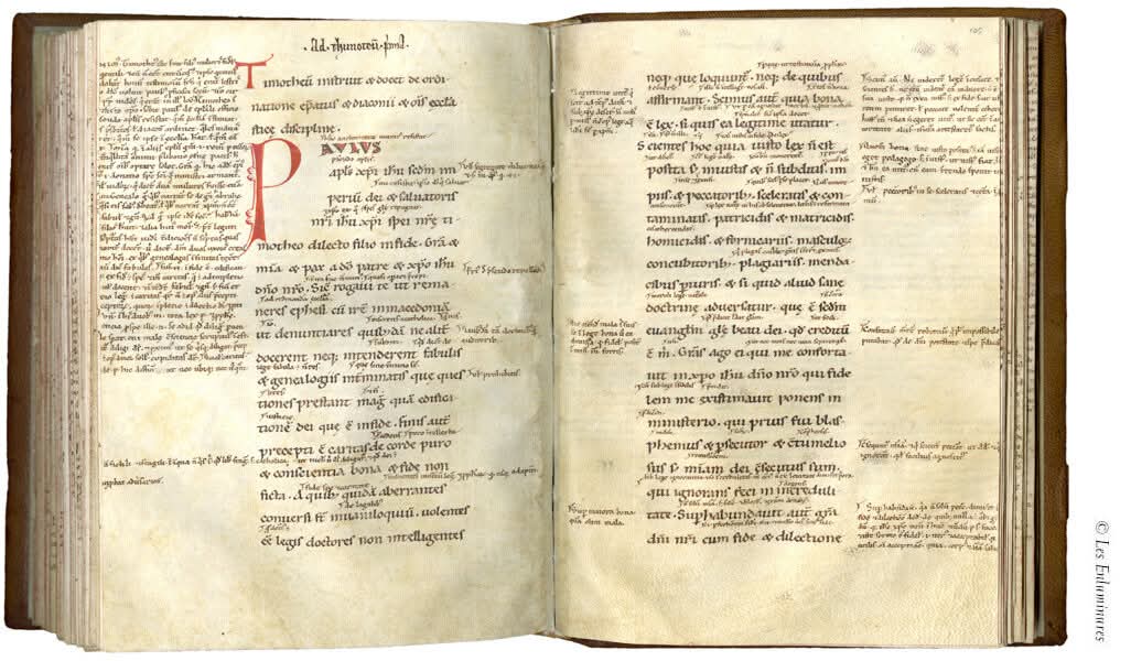 GuyWithTheBooks's tweet photo. Every year I like to set new, painful acquisition milstones, like an Extra Special Carrot. 
New Goal: 12th Century Bible. 

Reference image courtesy of one sold by Les Enluminures.

Expect something in 2-5 years maybe. https://t.co/o5f2UUwHpJ