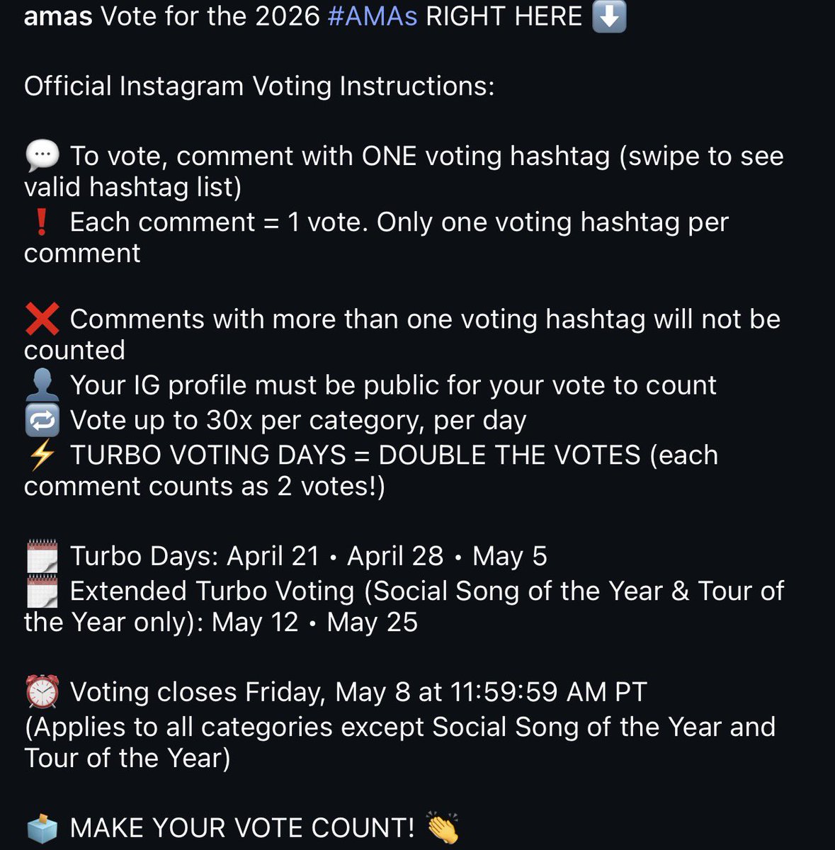 TwiceUS2's tweet photo. Vote for TWICE at the AMA’s for Best K-Pop Female Artist!!

🔗 https://t.co/RPTAYGHNPb
🔗 https://t.co/iWT9og82Sp https://t.co/Y77bAURNEE