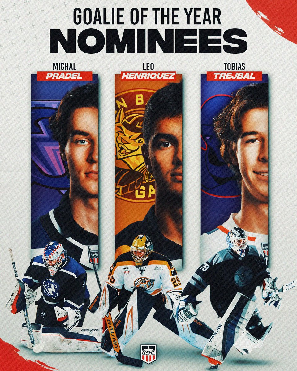 USHL's tweet photo. The last line of defense. 
Meet your Goalie of the Year finalists. #USHL

https://t.co/qH4p4TsqSg
@TriCityStorm @GamblersHockey @YtownPhantoms https://t.co/jTfA5RVw95