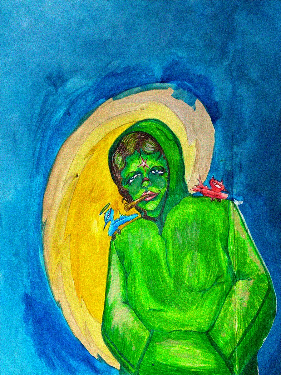 Psychedelia szn baby 

Esto es mix media: Lápices de color sobre papel.