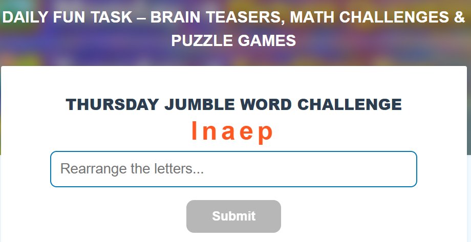 Skillobox's tweet image. 🔤 Thursday – Jumble Word Challenge
Letters mixed. Mind focused 🧠
Unscramble the word and win the day!
👉 Play here: skillobox.com/2026/01/daily-…
#WordJumble #VocabularyFun #DailyChallenge #Skillobox #DailyFunTask