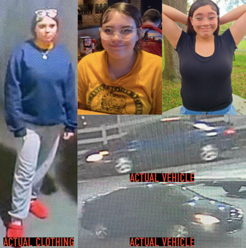 Pasco Sheriff’s deputies are currently searching for Lilly Conway, a missing/runaway 14-year-old. Conway is 5’2”, around 140 lbs., with brown hair and brown eyes. Conway was last seen on March 17, around 10:05 p.m., in the Wesley Chapel Blvd. area of Wesley Chapel. Conway was