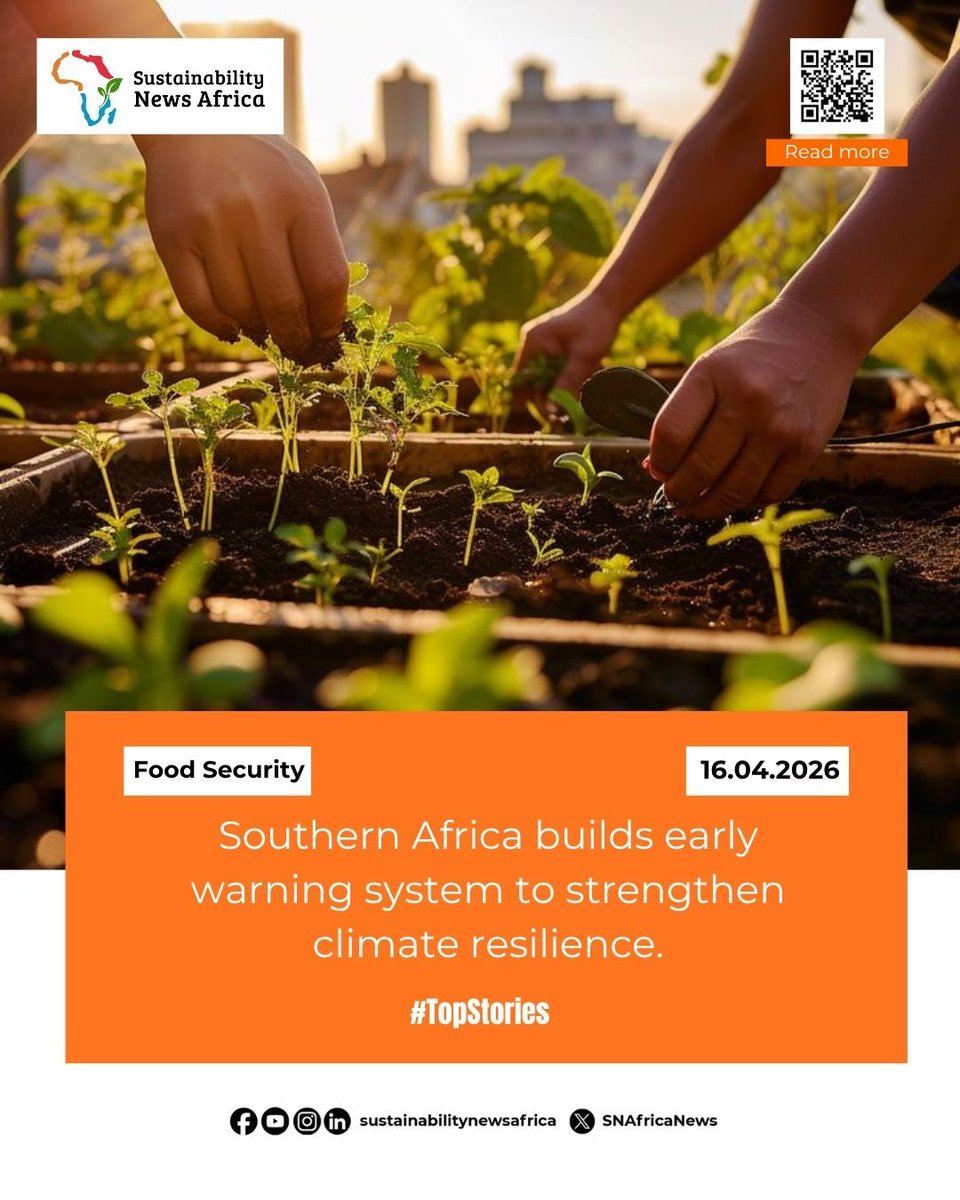 SNAfricaNews's tweet image. SADC builds climate early warning system.

SADC développe système d’alerte climatique régional.

سادك تطور نظام إنذار مبكر مناخي.

To read full article, scan or visit;
sustainabilitynewsafrica.com/stories/southe…

#ClimateAction #FoodSecurity #SADC #AUAgenda2063 #SNA
