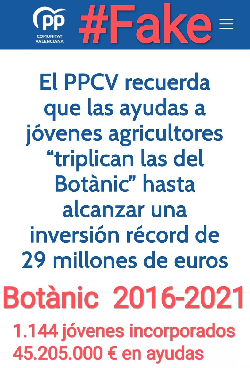 CoverTellus's tweet photo. @GVAagricultura @BarrachinaM @vicente_tejedo @Angmarh @ernesfp @generalitat Sr conseller, aún le queda un poco para superar al gobierno del #Botànic con la incorporación de jóvenes. No vaya tan deprisa.
2016-2021 se incorporaron 1.144 jóvenes con 45.205.000 € en ayudas

@levante_emv @lasprovincias @eldiariocv @Paula_Espinosa_ @cortsval @llanes_roger https://t.co/yc0Nrl1hoy