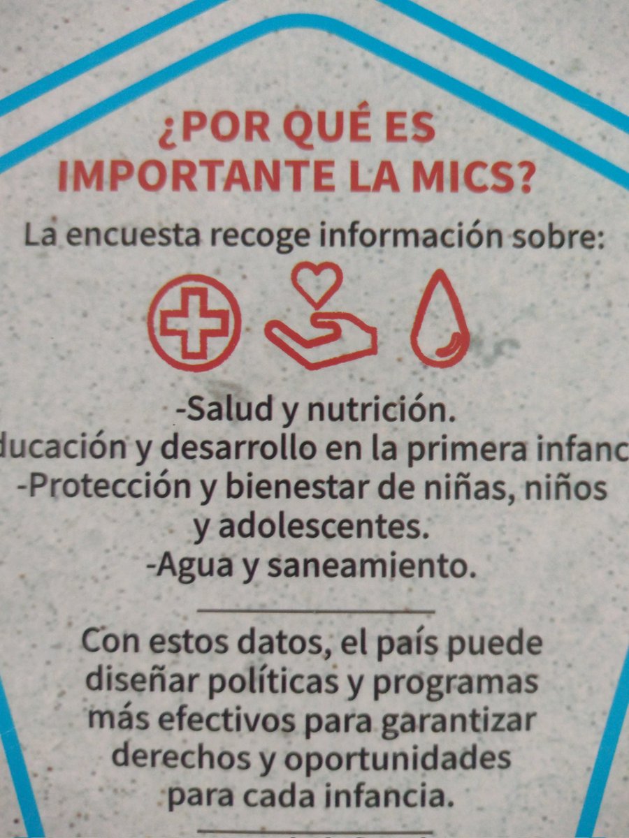 Las_Tunas_ONEI's tweet photo. #ONEILasTunas📊| ¿Sabes por qué es importante la #MICS7Cuba? 🤔
👉 Este sistema de encuesta permite diseñar políticas y programas más efectivos para garantizar derechos y oportunidades para la infancia de nuestro país 🇨🇺.
#OneiEnAvance
#UNICEFCuba https://t.co/YEopSJHcMD