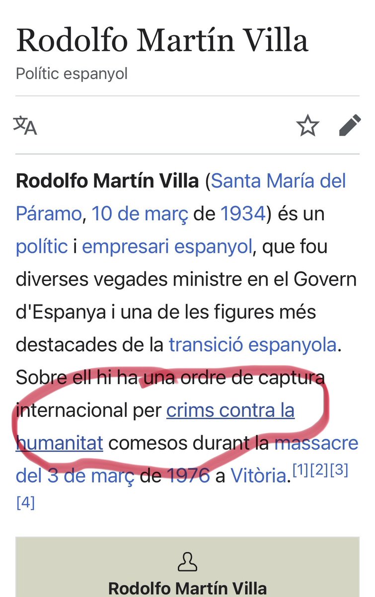 <a href="/Nmartinblanco/">Nacho Martín Blanco</a> Que un descendiente de Martín villa haga una critica ya ves tu lo que importa en Catalunya 
Los crimenes si son Deleznables