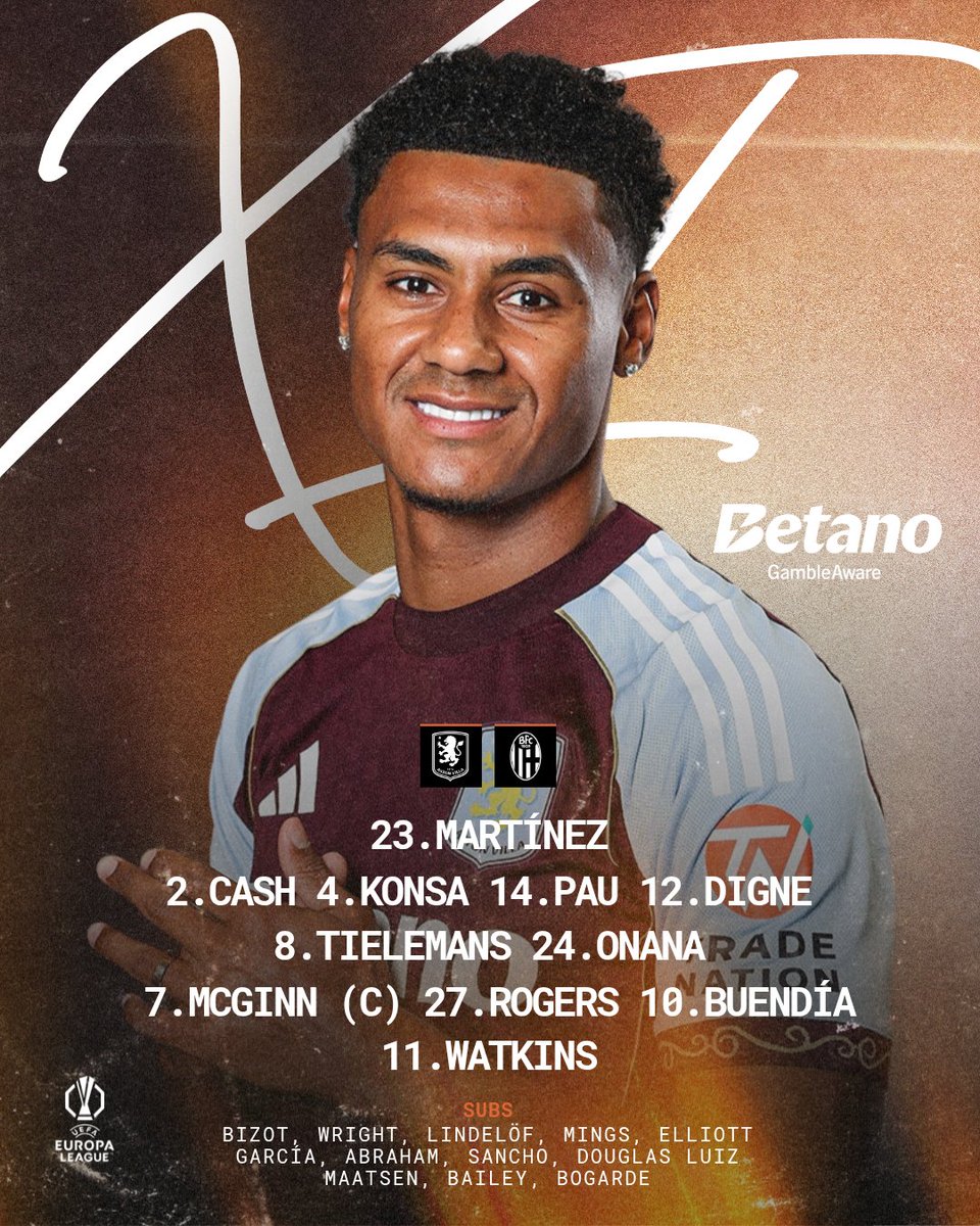 AVFCOfficial's tweet image. Your #UEL Aston Villa team tonight! 👊